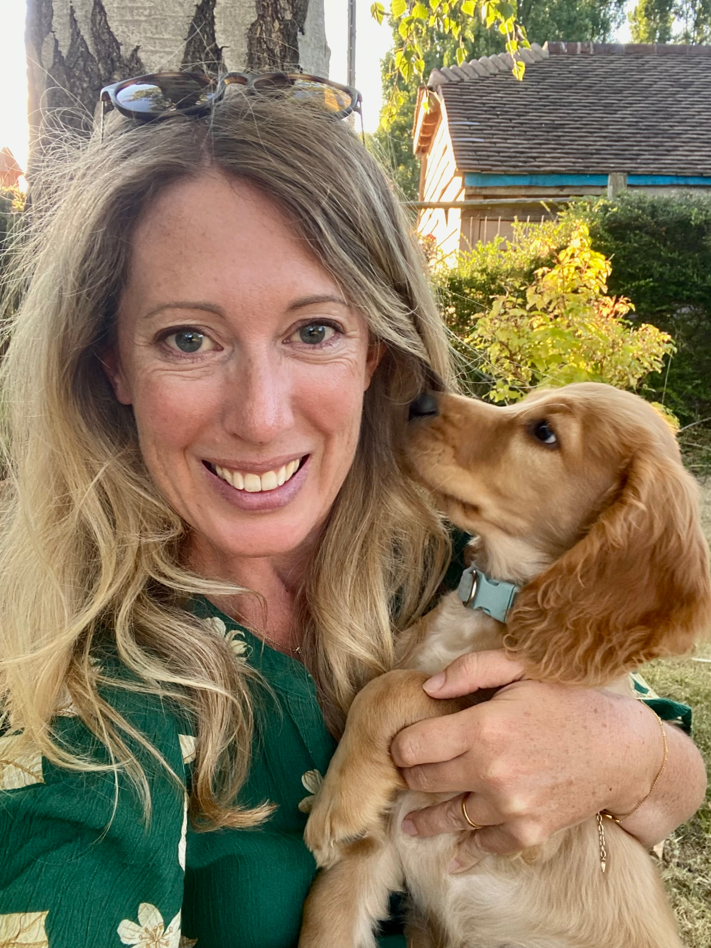 Lucy Falkner with her dog, Ludo